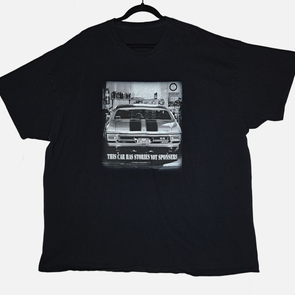 Chevy Chevelle Shirt Mens 3XL Black Graphic Tee Classic Hot Rod Car No Sponsors